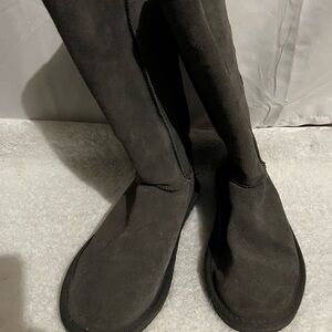 Dark Gray Suede Calf- High Boots